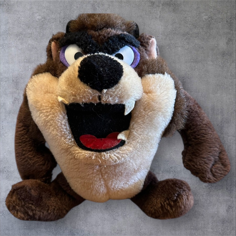 LOONEY TUNES Tasmanian Devil Plush Taz 4K Company Mighty Star 1991 Korea 10 in - Picture 2 of 7